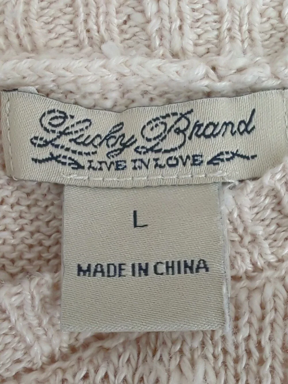 Lucky Brand Southwestern Aztec Intarsia Knit Boho Button-Back Sweater LARGE